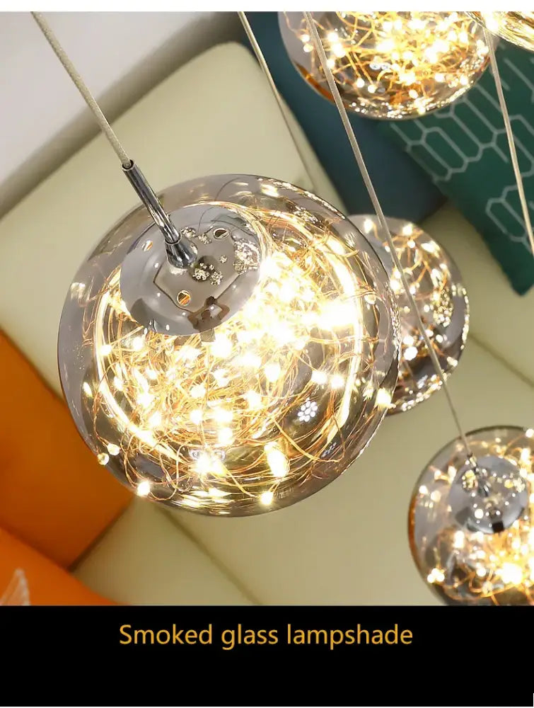 Modern spiral crystal ball chandelier dining room free shipping