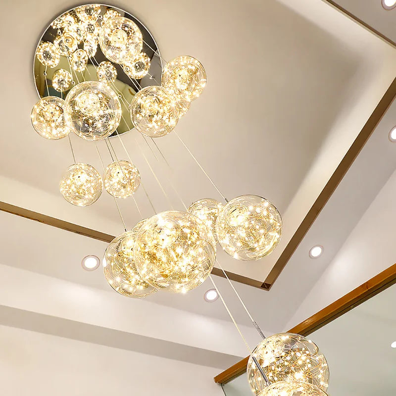 Modern spiral crystal ball chandelier dining room free shipping