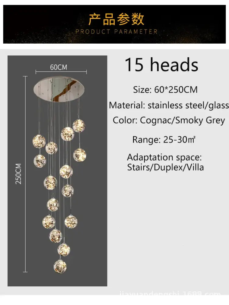 Modern spiral crystal ball chandelier dining room free shipping