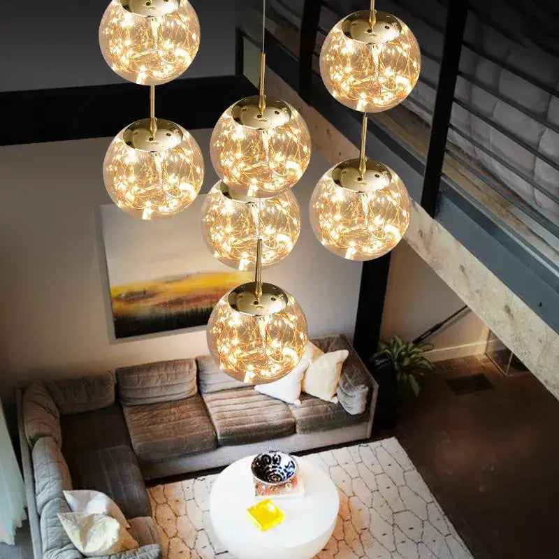 Modern spiral crystal ball chandelier dining room free shipping