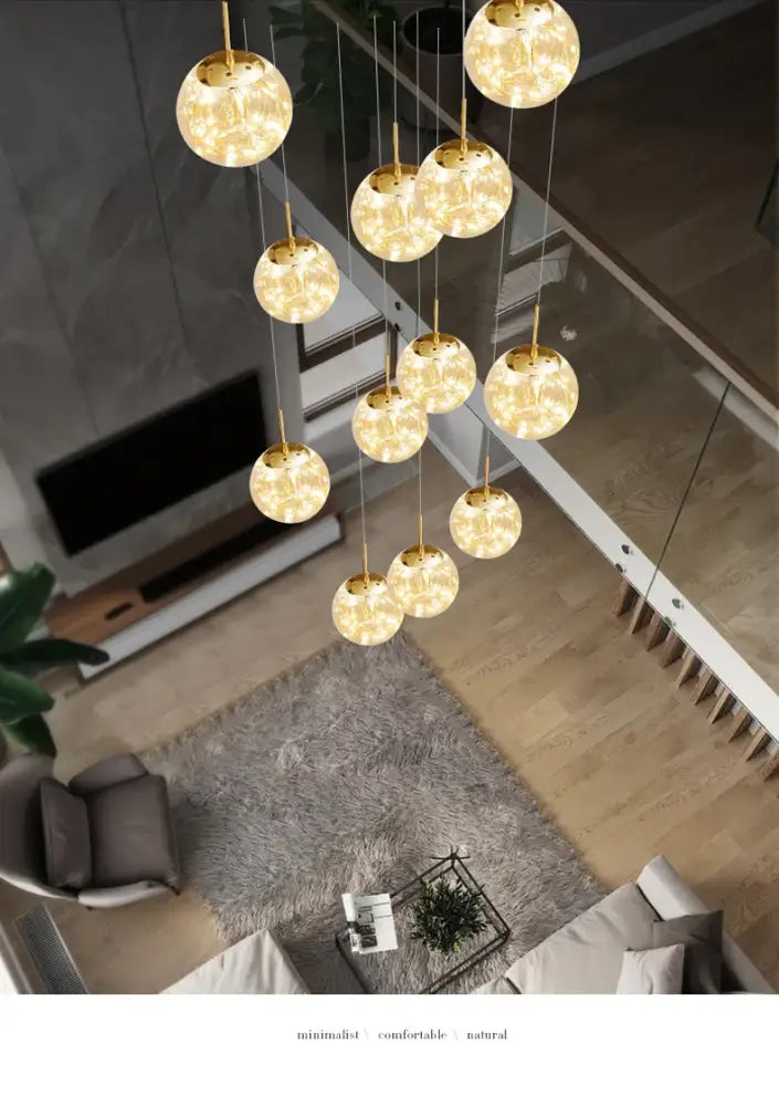Modern spiral crystal ball chandelier dining room free shipping