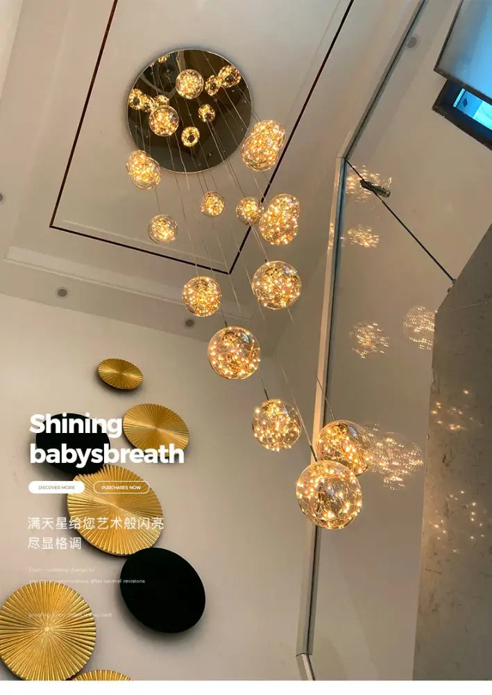 Modern spiral crystal ball chandelier dining room free shipping