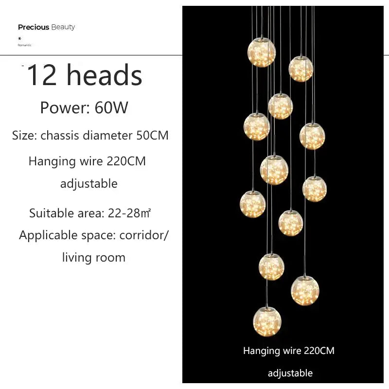 Modern spiral crystal ball chandelier dining room free shipping