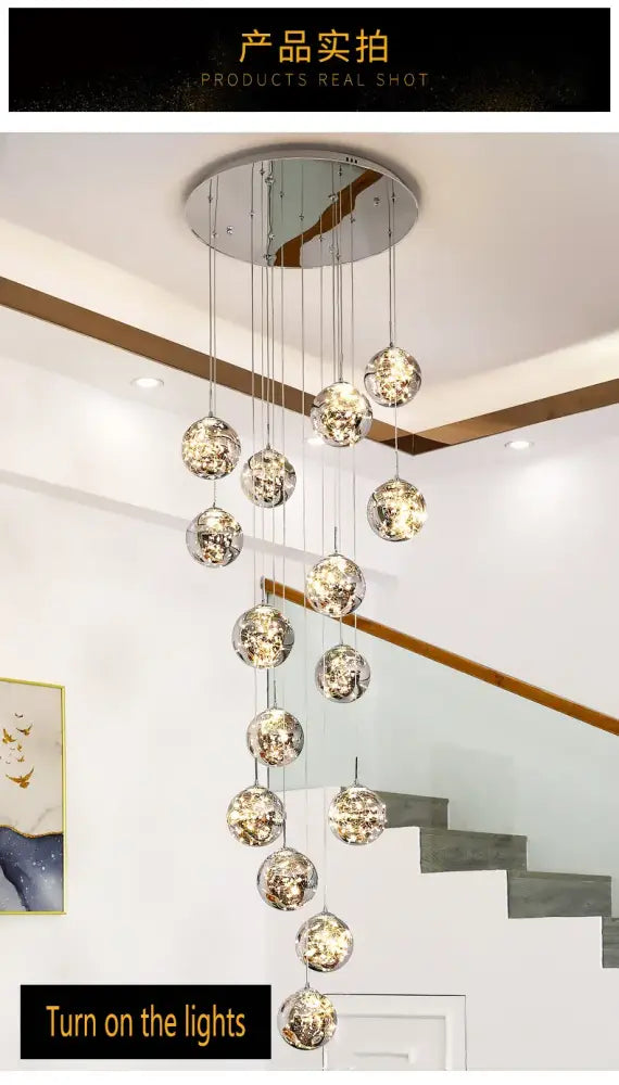 Modern spiral crystal ball chandelier dining room free shipping