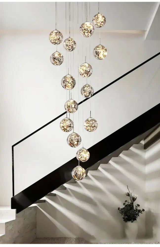Modern spiral crystal ball chandelier dining room free shipping
