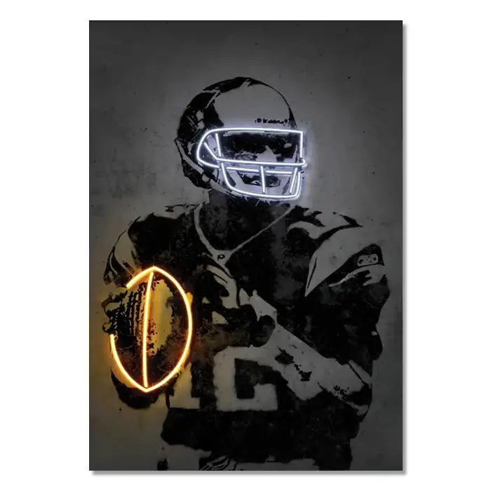 Modern neon basketball wall art bedroom sports stars decor