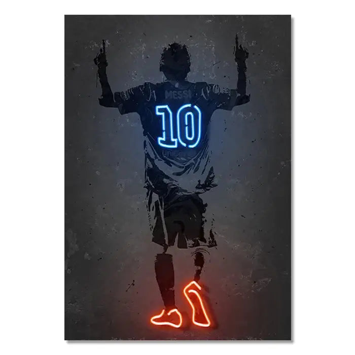Zlatan ibrahimovic orange and blue sports stars neon wall art bedroom