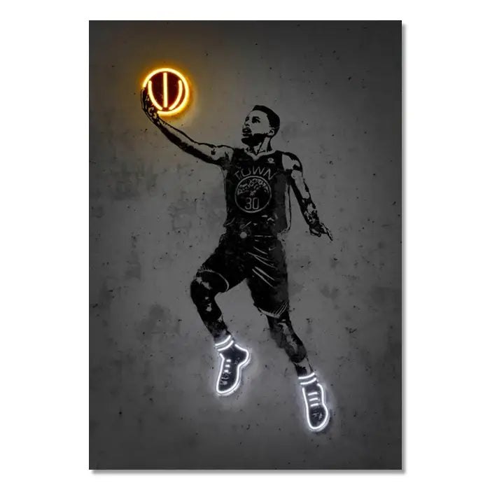 Zlatan ibrahimovic orange and blue sports stars neon wall art bedroom