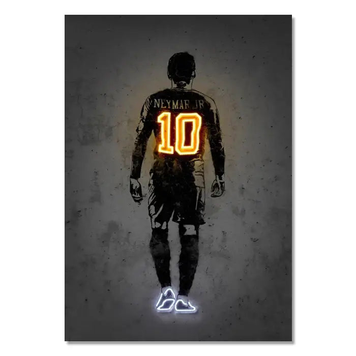 Zlatan ibrahimovic orange and blue sports stars neon wall art bedroom