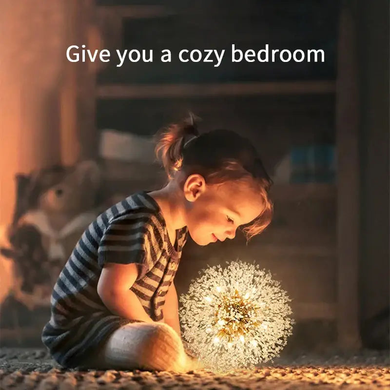 Modern golden dandelion crystal pendant light for dining room