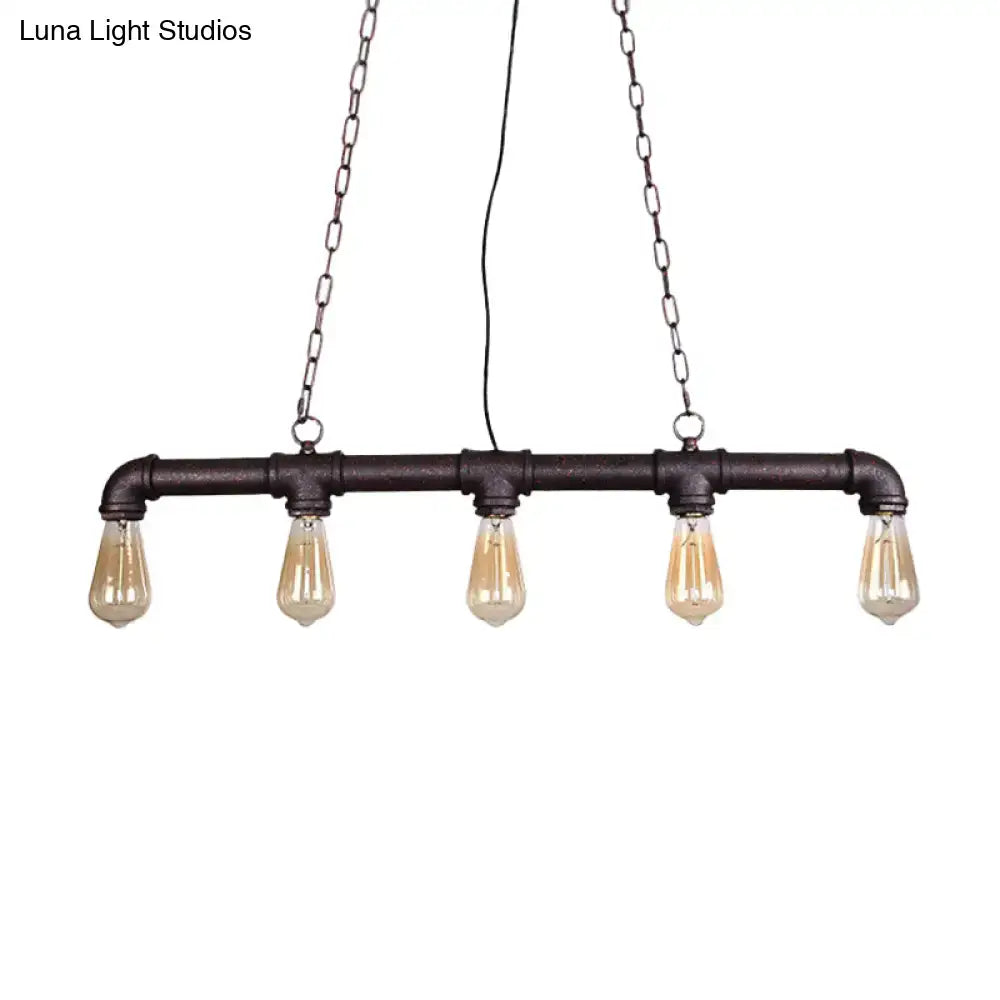 Industrial steampunk black island pendant light dining room e26