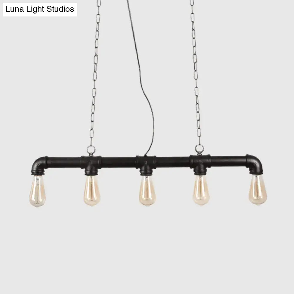 Industrial steampunk black island pendant light dining room e26