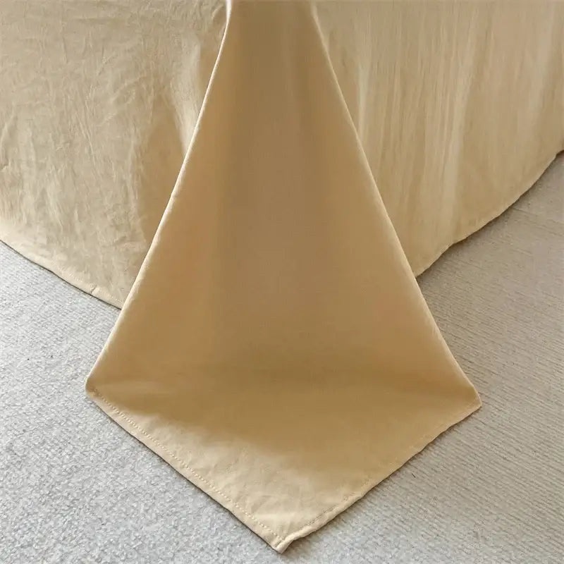 Striped cream & beige quilted quilt set with bed sheet bedroom