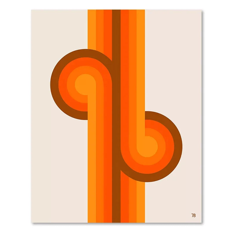Retro sunset stripes art prints living room wall decor