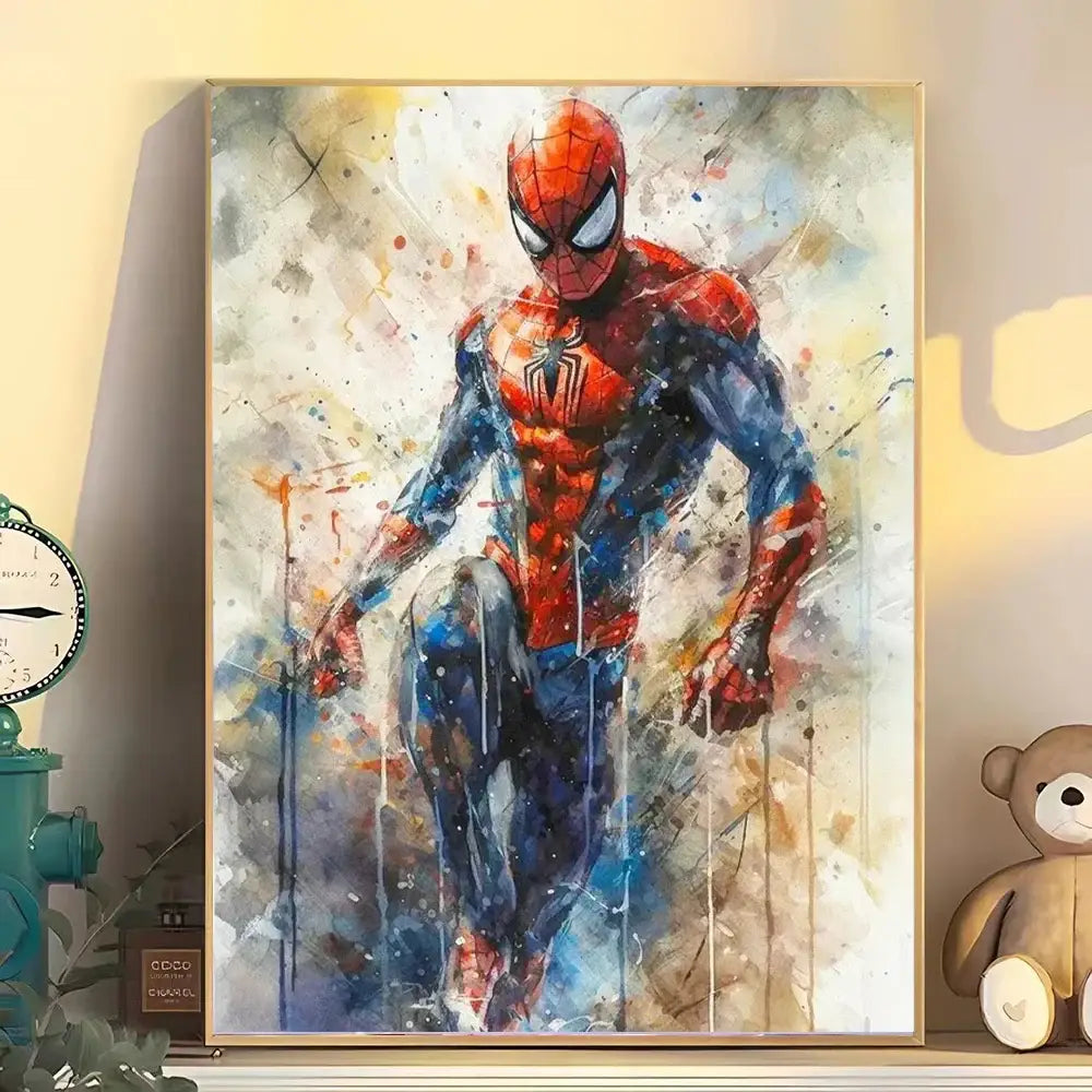 Watercolor marvel superhero canvas wall art bedroom decor