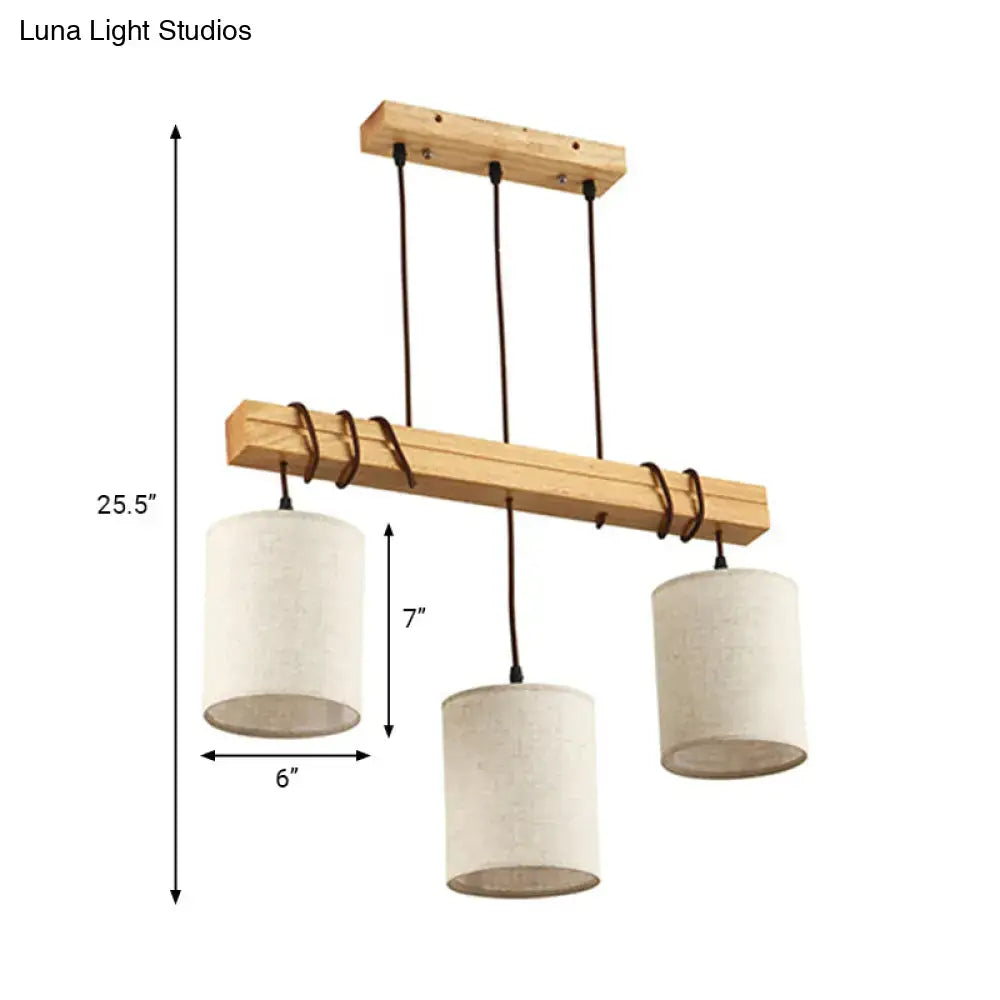 Decorbites traditional fabric wood pendant light dining room fixture