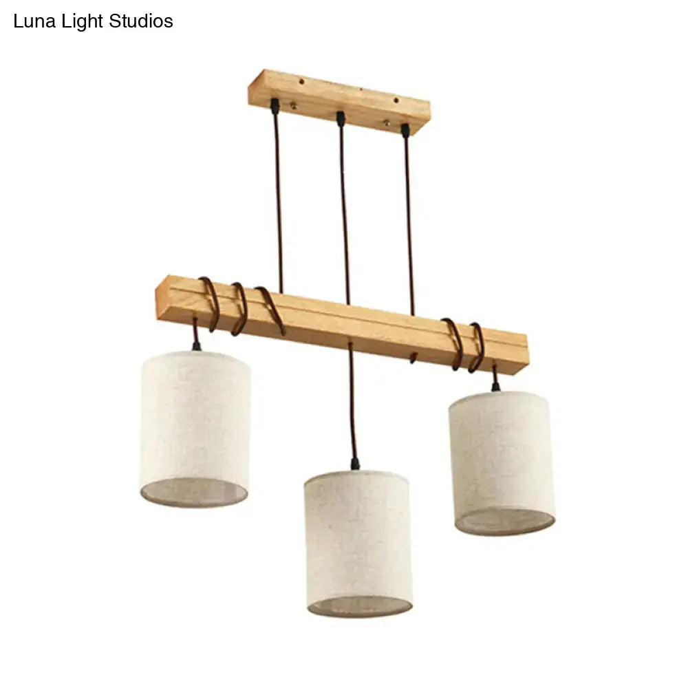 Decorbites traditional fabric wood pendant light dining room fixture