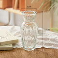 Ribbed transparent nordic vase living room glass decor