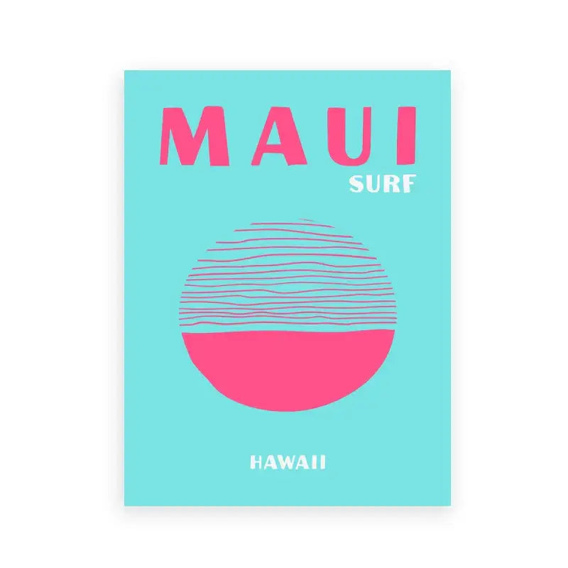 Vibrant pink and yellow miami bondi ibiza travel posters bedroom art
