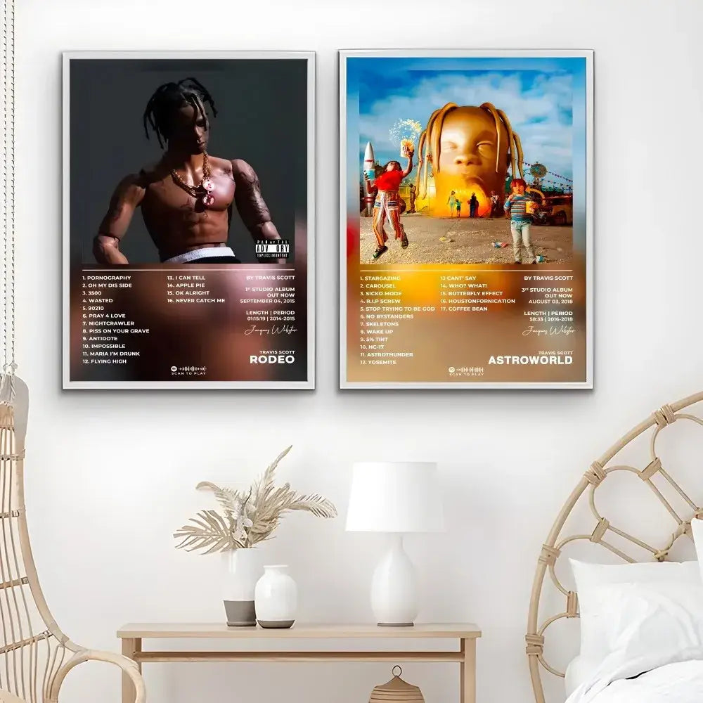 Travis scott framed album poster bedroom waterproof wall art