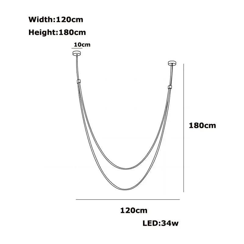 Modern minimalist leather belt led chandelier dining room pendant light