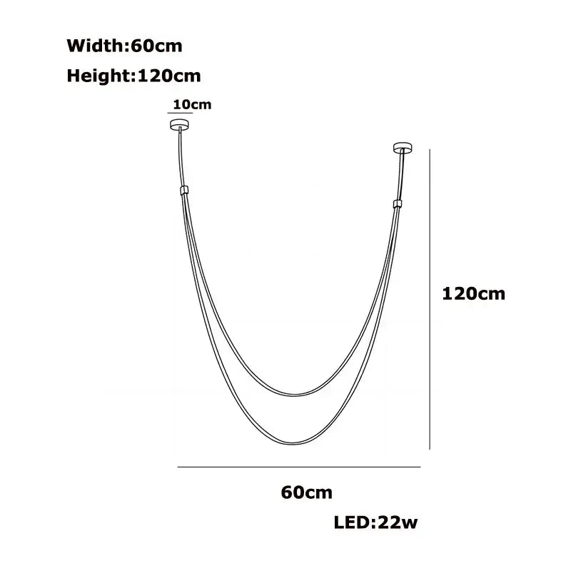 Modern minimalist leather belt led chandelier dining room pendant light