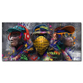 Streetwear graffiti three trendy orangutans wall art living room decor