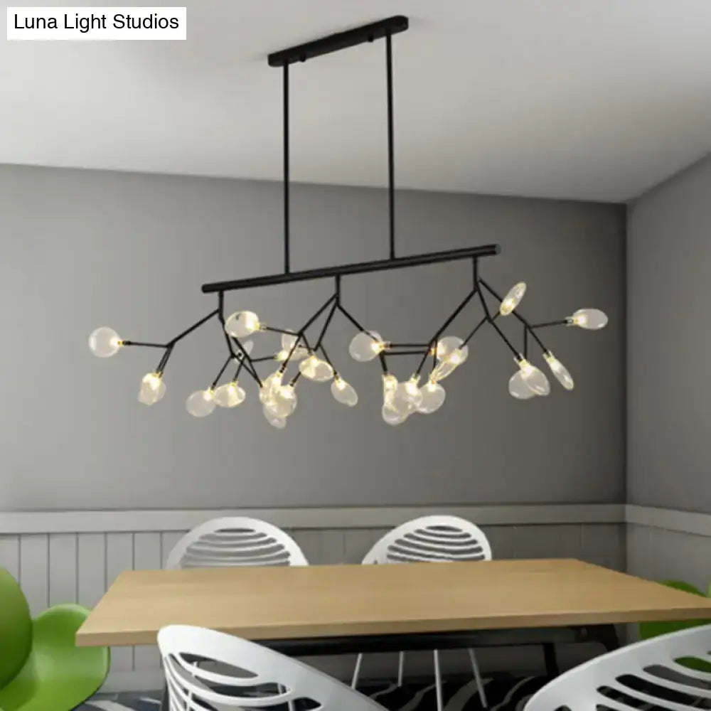 Modern black 27 light branching globe chandelier dining room fixture