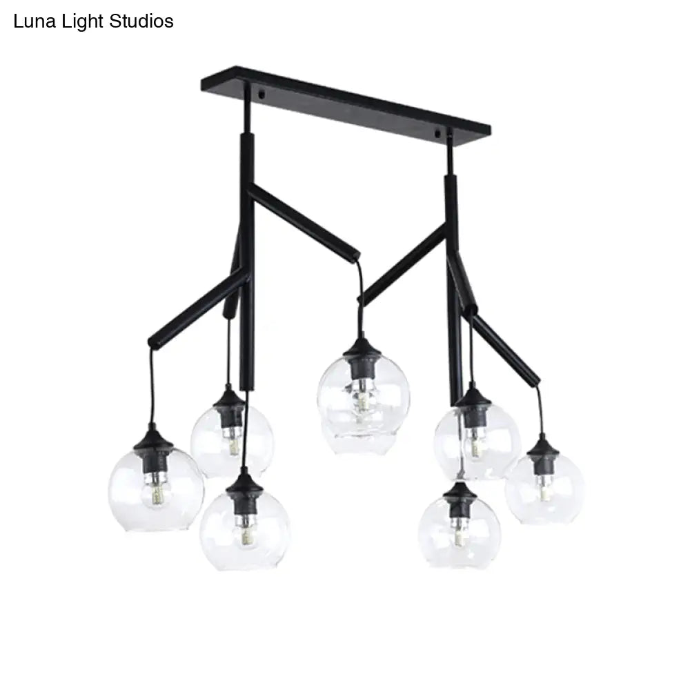 DecorBites™ Ultra-Modern Clear Glass Island Pendant with 8 Lights - Hanging Ceiling Fixture