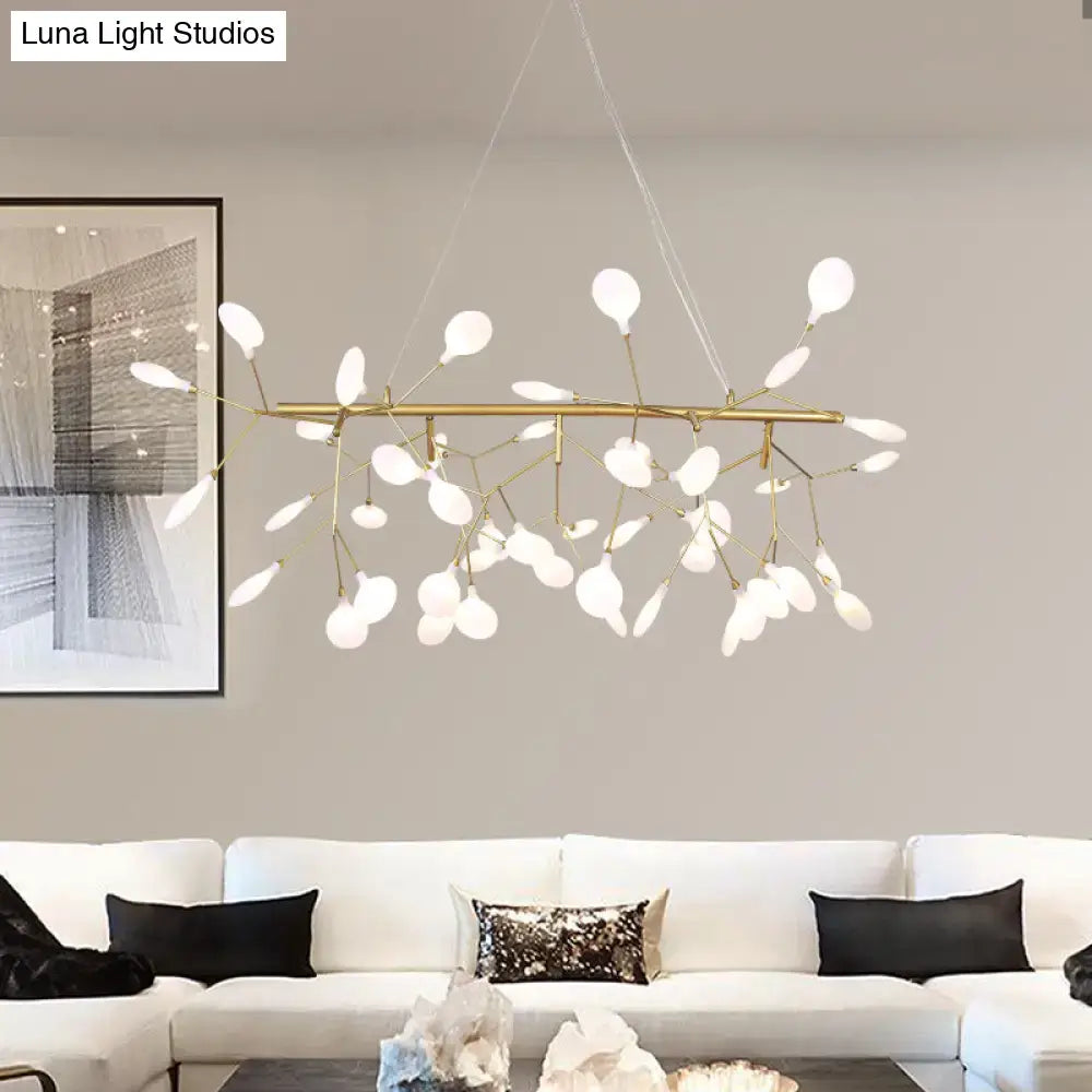Modern gold linear firefly pendant lighting for living room