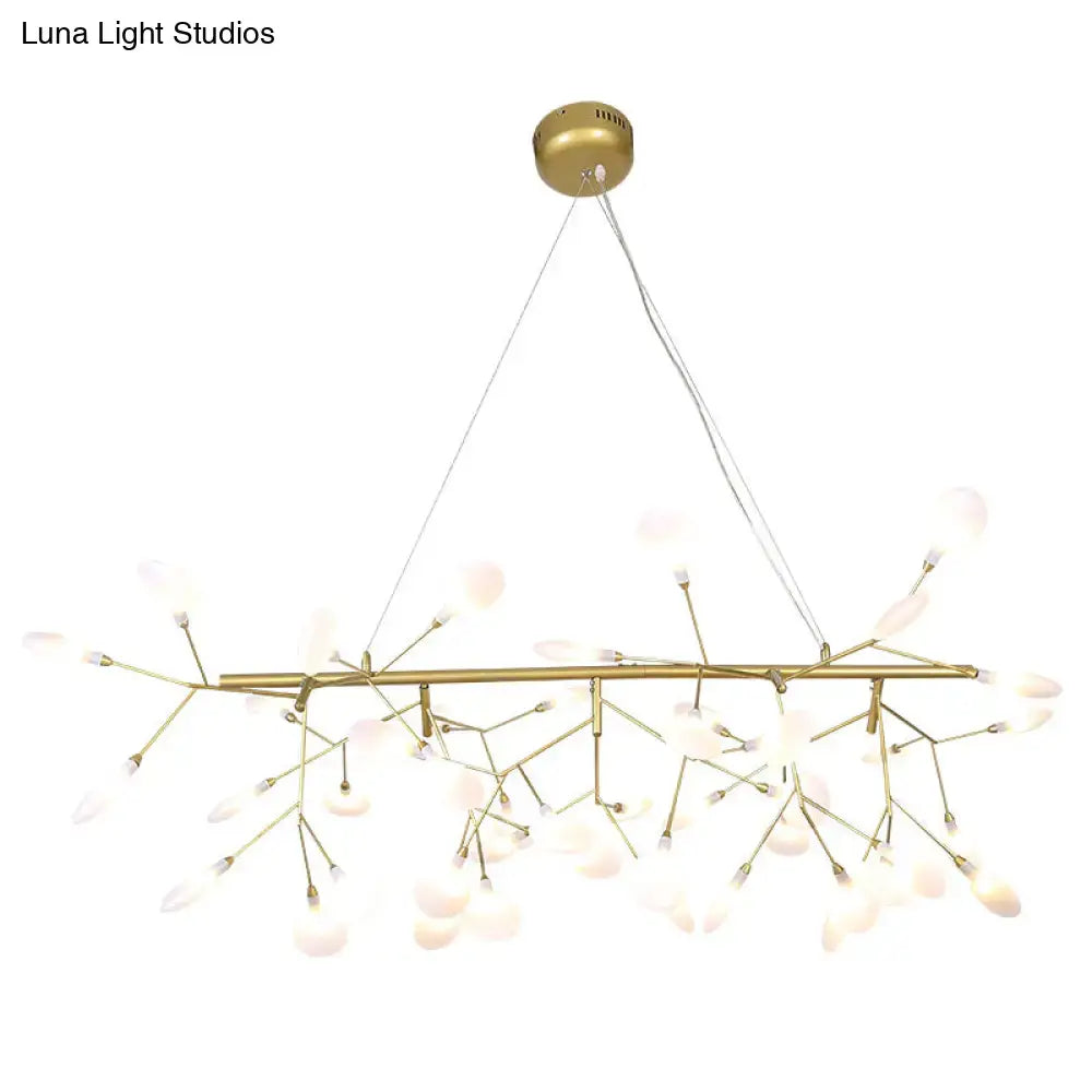Modern gold linear firefly pendant lighting for living room