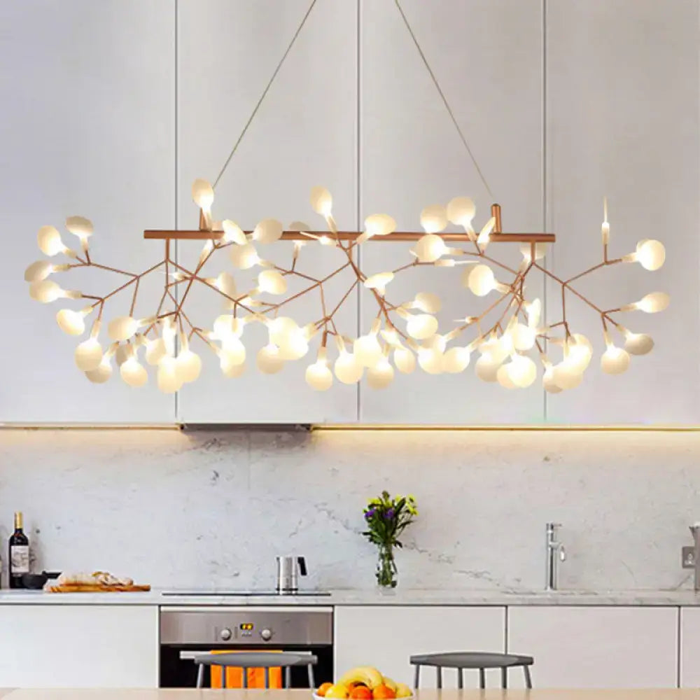 Modern brass firefly ceiling light dining room branch pendant
