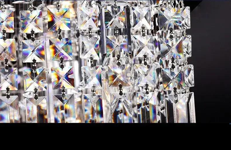Modern rectangular crystal chandelier for dining room