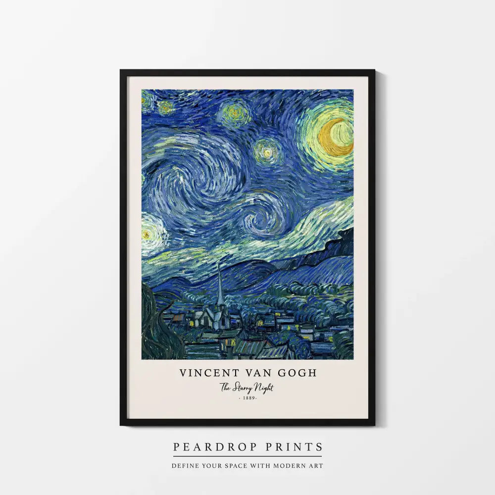 Vincent van gogh starry night framed canvas set living room wall art