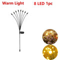 Warm white solar led firework lights garden stake decor