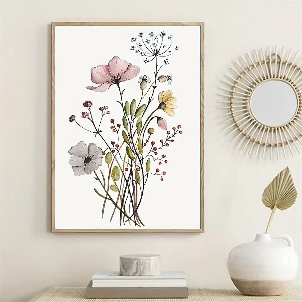 Watercolor flower posters set of 3 – bedroom botanical canvas art