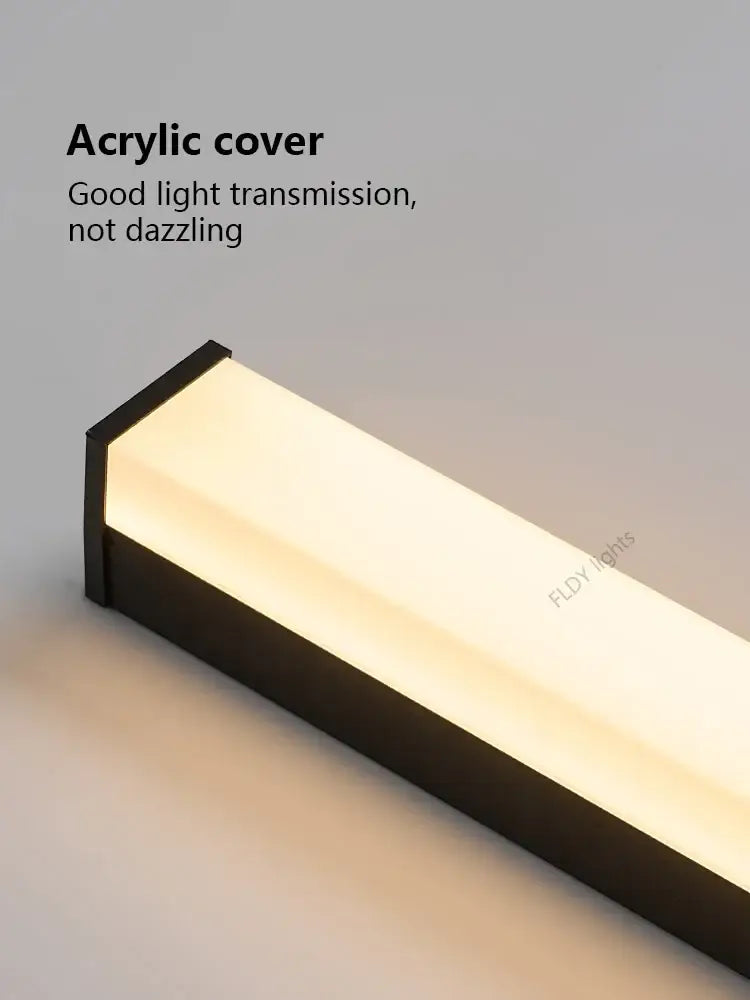 Modern minimalist black long strip led wall light outdoor sconce