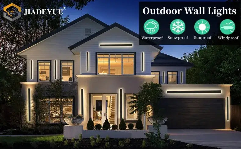 Modern minimalist black waterproof led long wall light outdoor sconce