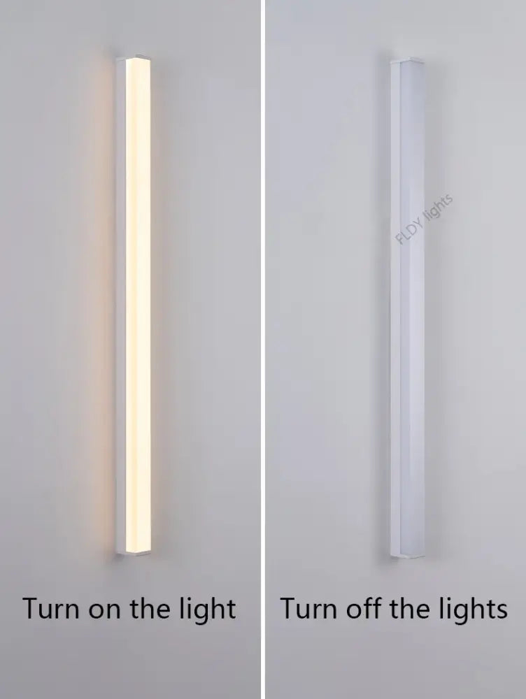 Modern minimalist black long strip led wall light outdoor sconce