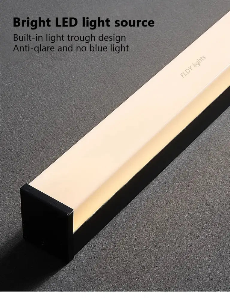 Modern minimalist black long strip led wall light outdoor sconce