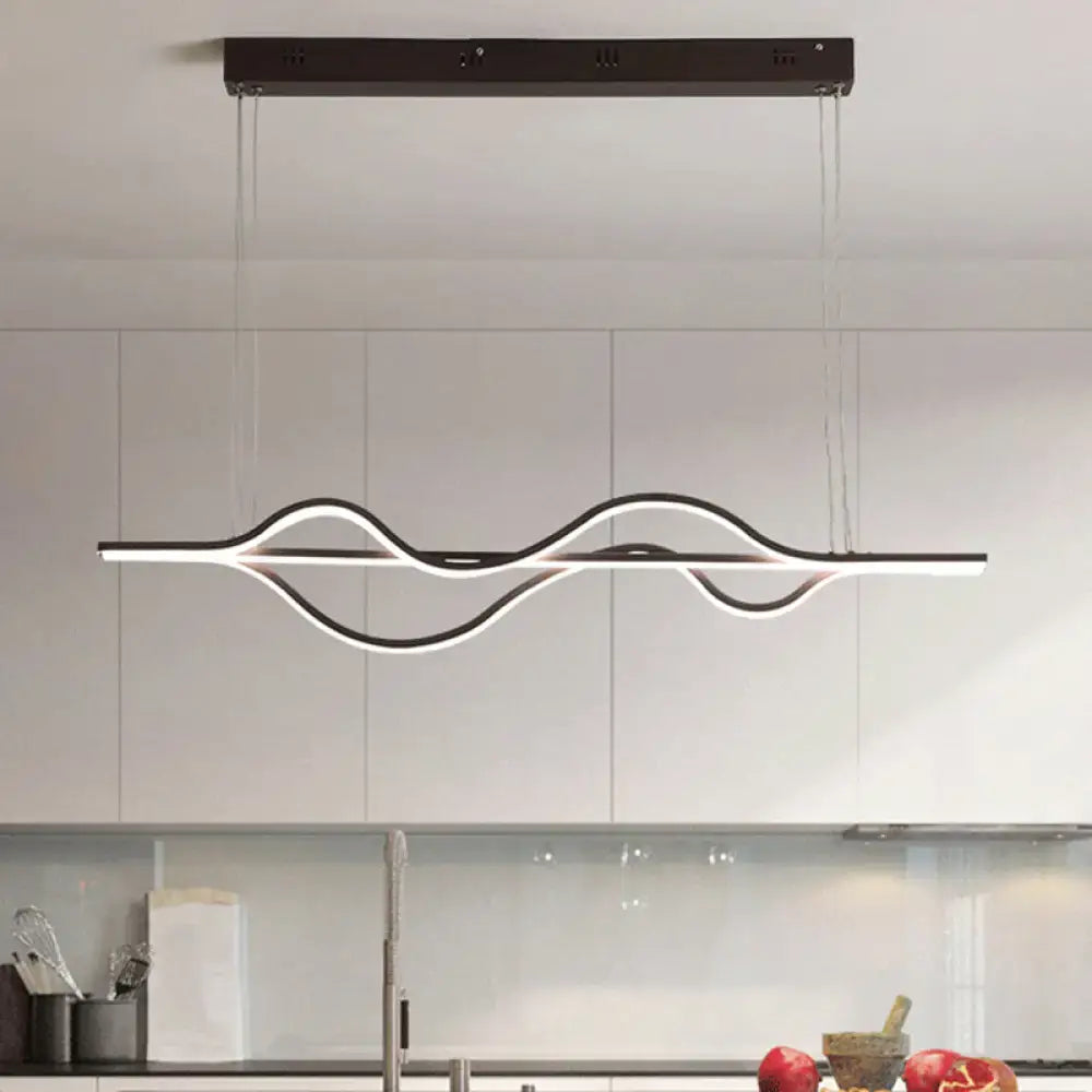 Modern bronze decorbites wavy linear island light for kitchen 110v-120v