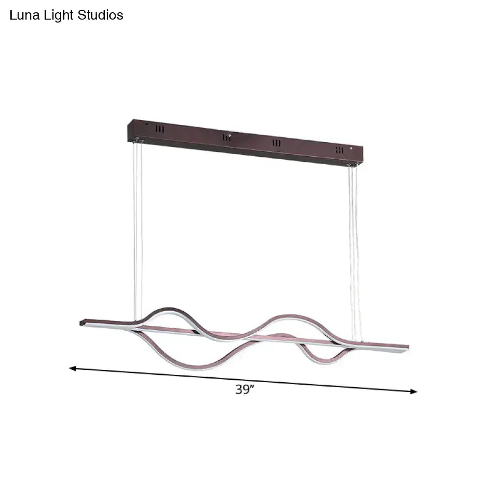 Modern bronze decorbites wavy linear island light for kitchen 110v-120v
