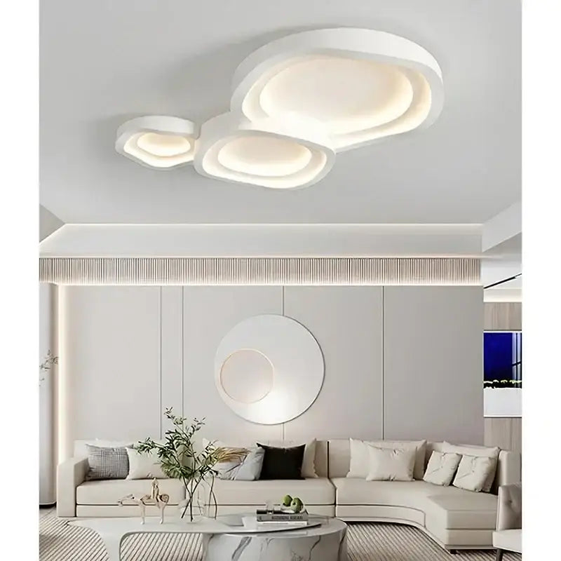 Modern white cloud led ceiling lamps bedroom soft glow light