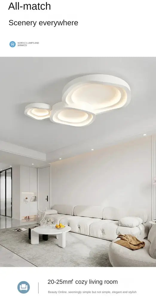 Modern white cloud led ceiling lamps bedroom soft glow light