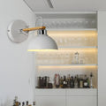White and wood dome wall light bedroom direct wired electric