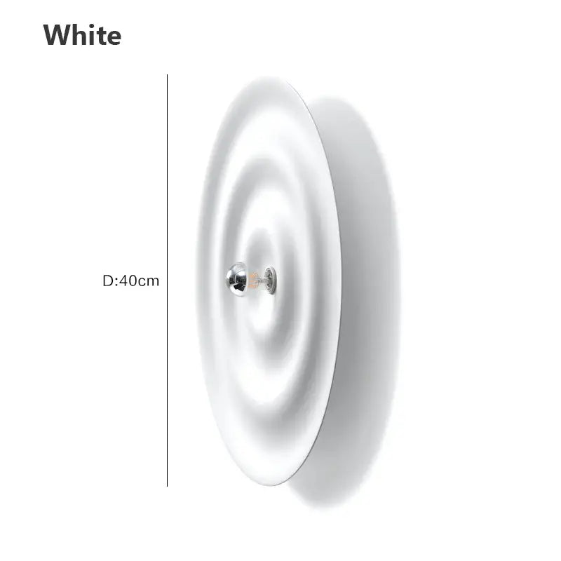 White nordic bauhaus round ceramic wall sconce bedroom light