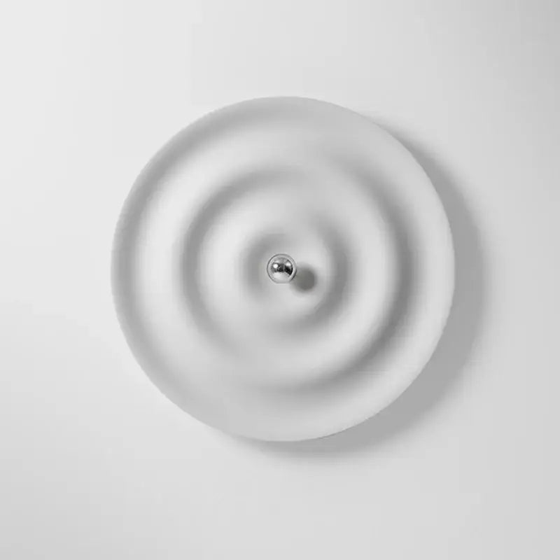White nordic bauhaus round ceramic wall sconce bedroom light