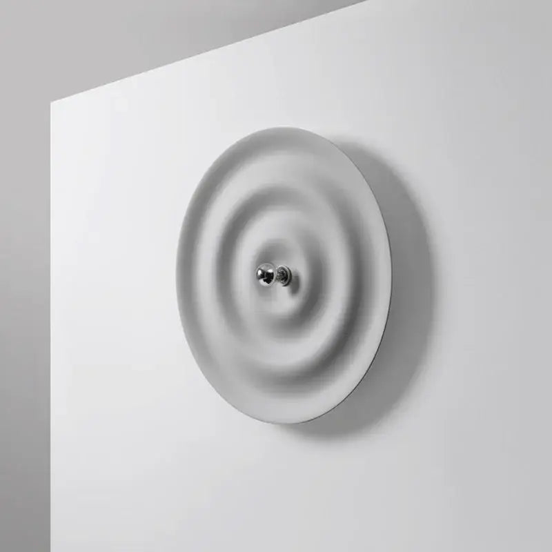 White nordic bauhaus round ceramic wall sconce bedroom light