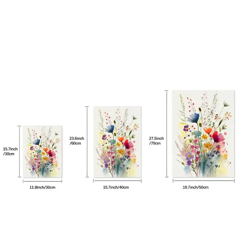 Wildflowers watercolour canvas wall art set – living room posters