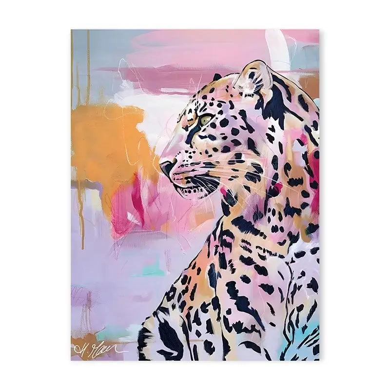 Black panther pink bathtub animal canvas wall art bathroom decor